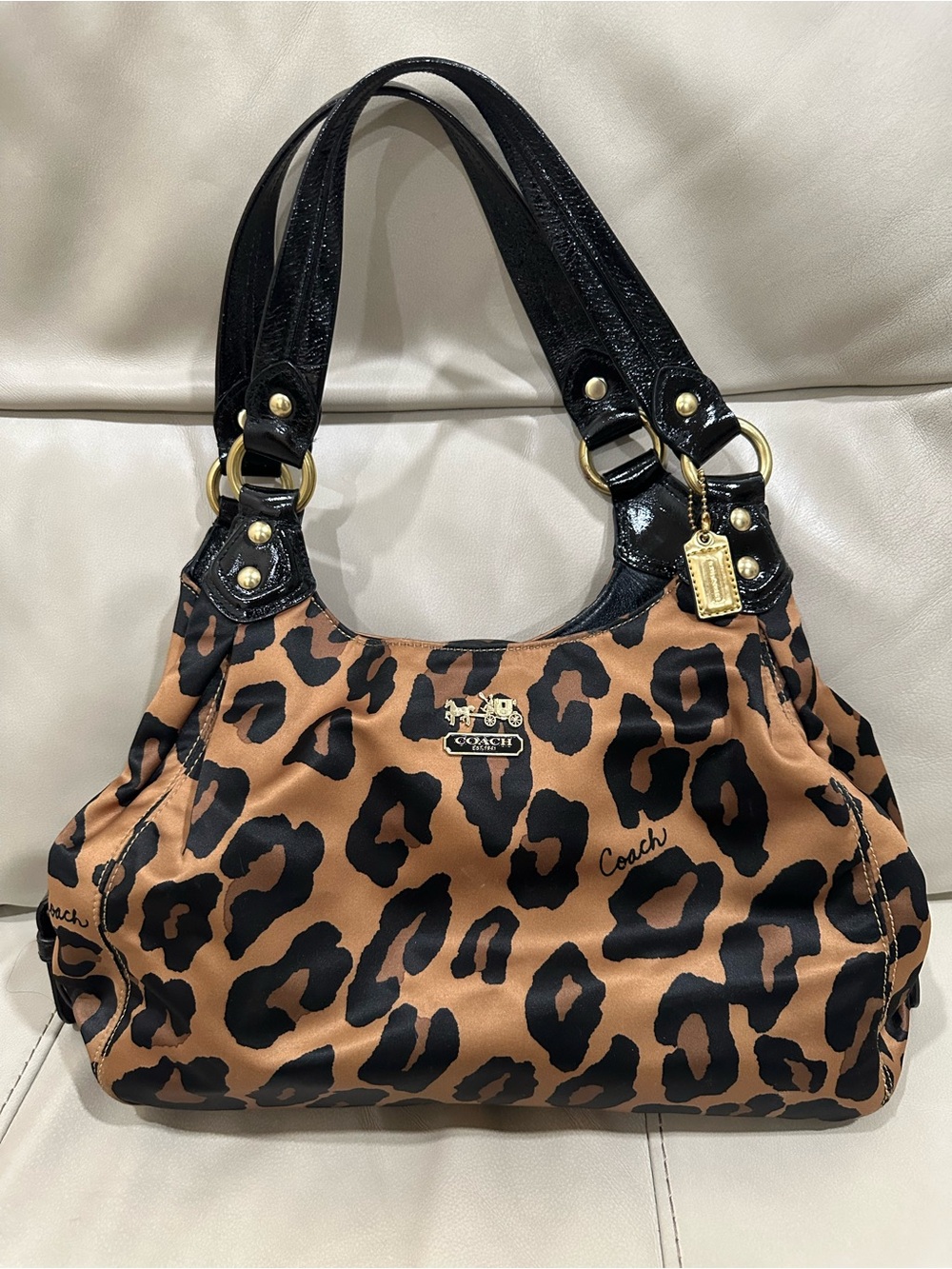 Authentic Vintage Coach Madison Ocelot Leopard Maggie Shoulder Bag 15555 EUC